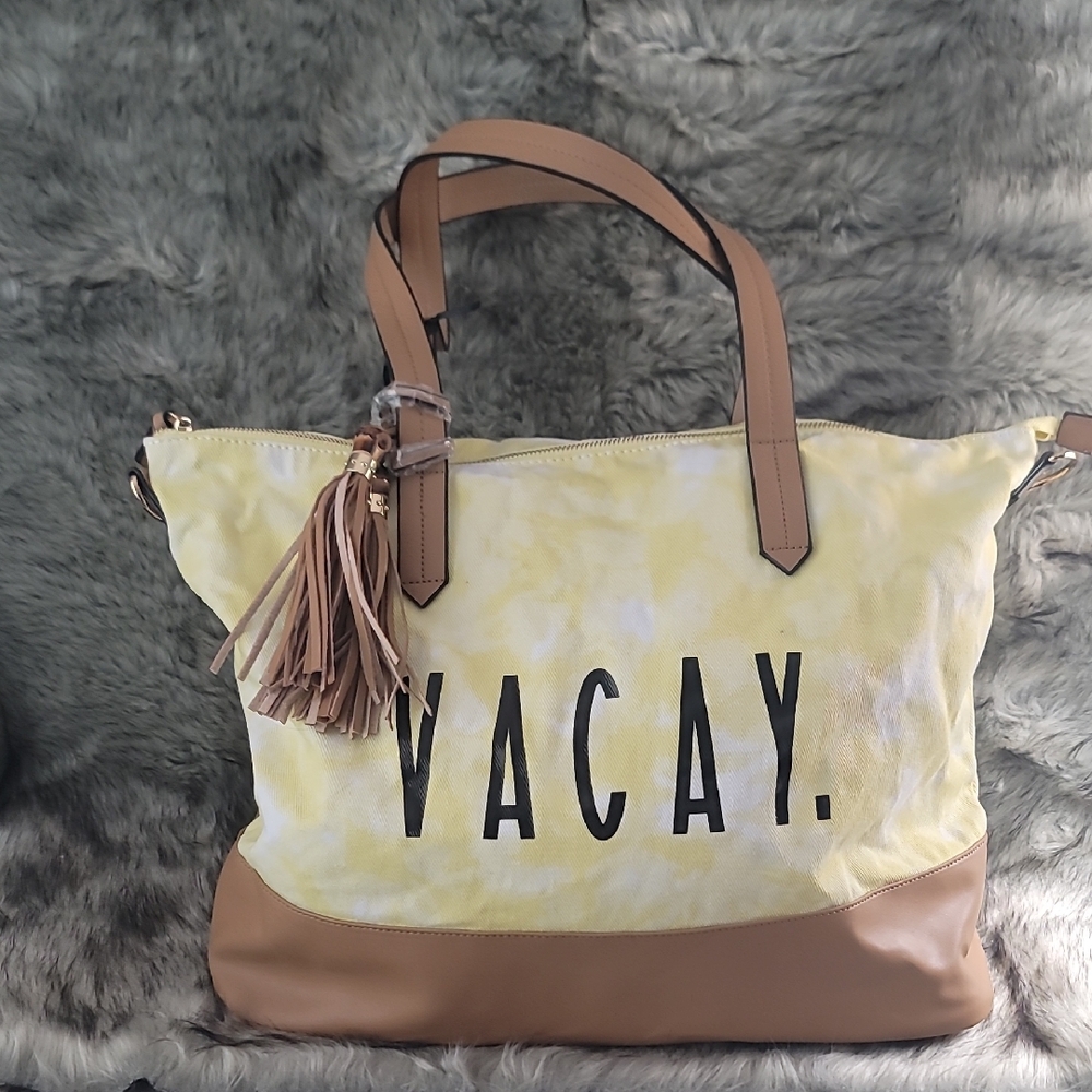 Yellow and Tan Women's Travel Bag - Picture 12 of 12